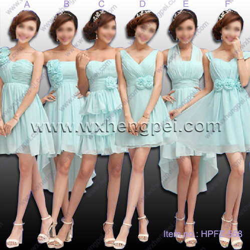 The new 6 styles bridesmaid light green colors dresses