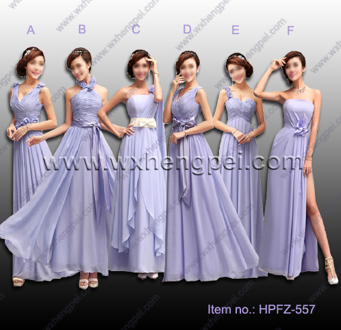 The new 6 styles bridesmaid purple colors dresses