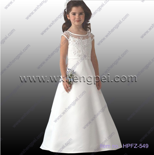 New style delicate princess yarn lace flower girl dress
