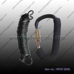 aluminum carabiner hook with rope&coded lock(HPQT-5005)