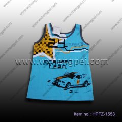blue sleeveless t-shirt (HPFZ-1553)